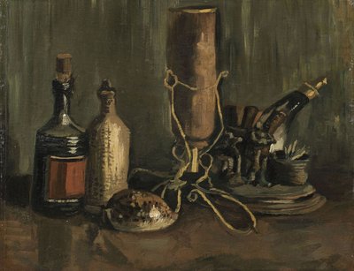 ボトルとシェルのある静物、1884年。 作： Vincent van Gogh