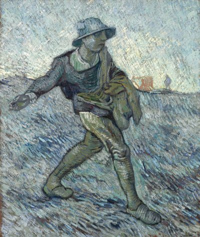 ミレーの後の種まき、1890年。 作： Vincent van Gogh