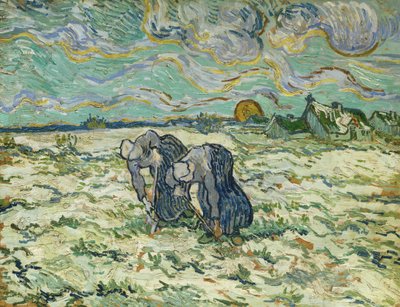 2 人の農民の女性、1890 年。 作： Vincent van Gogh