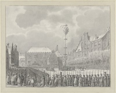 1795 年、ハールレムのマルクト広場での市長制度の廃止 作： Vincent Jansz. van der Vinne