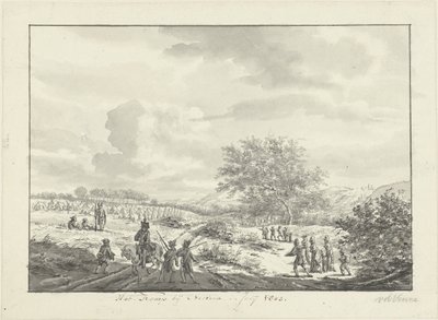 1803 年 7 月、Overveen 近くの砂丘にある陸軍キャンプ 1803 年 7 月、Overveen 近くのキャンプ (オブジェクトのタイトル) 作： Vincent Jansz. van der Vinne