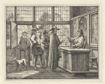 ゴールドスケールと顧客とのインテリア 作： Vincent Laurensz. van der Vinne (II)