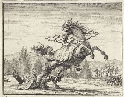 男は馬から落ちる 作： Vincent Laurensz. van der Vinne (II)