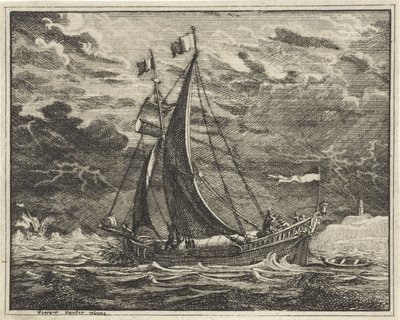 悪天候時の船 作： Vincent Laurensz. van der Vinne (II)