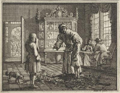 父は子供たちを叱る 作： Vincent Laurensz. van der Vinne (II)