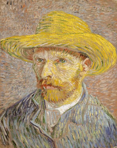 麦わら帽子の自画像 作： Vincent van Gogh