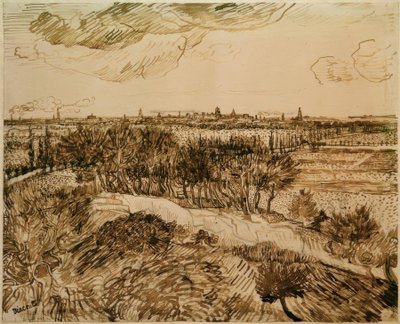 モンマジュールからのアルルの眺め 作： Vincent van Gogh