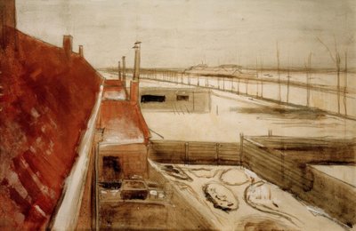 ハーグのアーティストのスタジオからの眺め 作： Vincent van Gogh