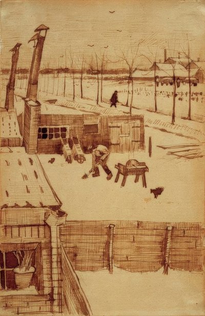 ハーグのアーティストのスタジオからの眺め 作： Vincent van Gogh