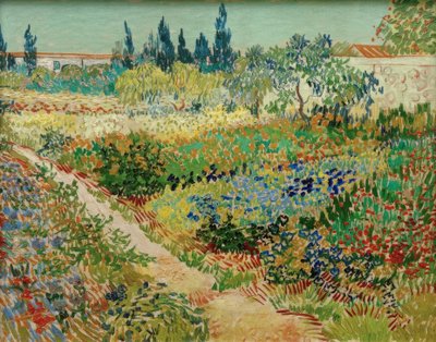 パスと花の咲く庭園 作： Vincent van Gogh