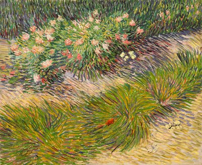 蝶のいる庭の一角 作： Vincent van Gogh