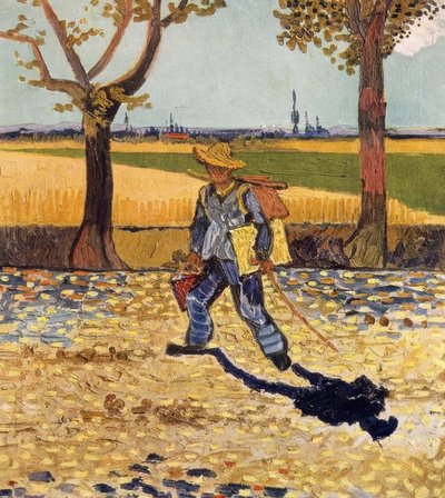 仕事に行く途中の画家 作： Vincent van Gogh