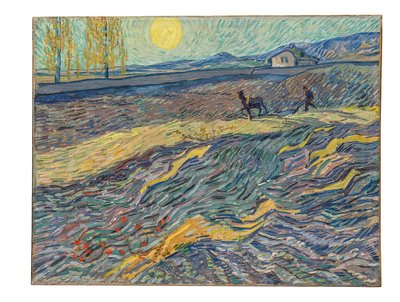 畑の農夫、1889 作： Vincent van Gogh