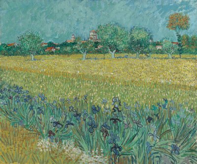アルルの近くの花のあるフィールド 作： Vincent van Gogh