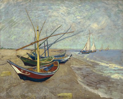 サントマリードラメールのビーチでの釣り船 作： Vincent van Gogh