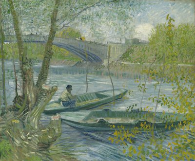 春の釣り、ポン・ド・クリシー 作： Vincent van Gogh
