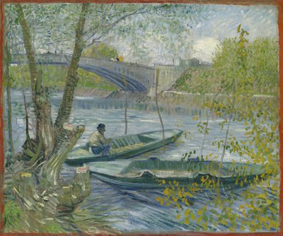 春の釣り、クリシー アニエール橋、1887 年。 作： Vincent van Gogh
