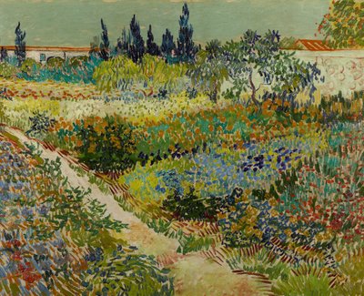 オランダ語：Tuin te Arles 小道のある花の庭 作： Vincent van Gogh