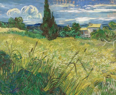 サイプレスと緑の麦畑 作： Vincent van Gogh