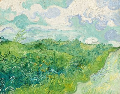 緑の小麦畑、オーヴェル。 1890 作： Vincent van Gogh