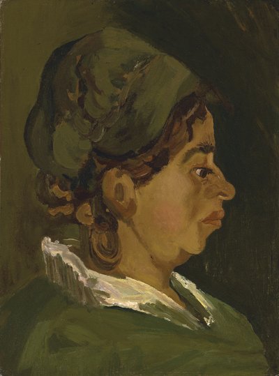 農民の女性の首：正しいプロフィール、1884 作： Vincent van Gogh