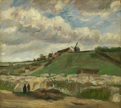 採石場のあるモンマルトルの丘。 1886年6月〜7月、パリ 作： Vincent van Gogh