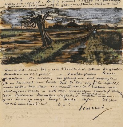 Kopfweide、Letter、Theo van Gogh。 1882 作： Vincent van Gogh