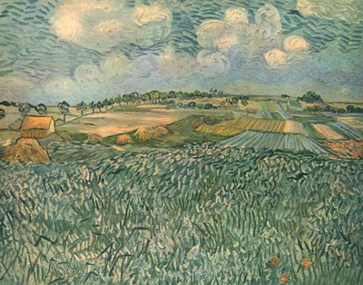 オーヴェル近郊の風景、1890年1月、1947年6月。 作： Vincent van Gogh