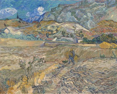 サンレミーの風景（農夫のいる麦畑） 作： Vincent van Gogh