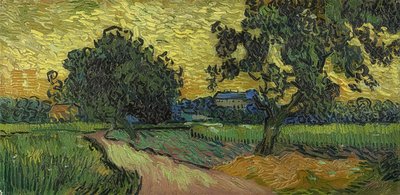 夕暮れの風景。 1890 作： Vincent van Gogh