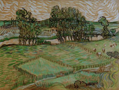 オワーズに架かる橋のある風景 作： Vincent van Gogh