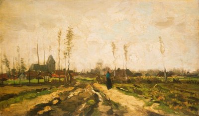 教会と家のある風景 作： Vincent van Gogh