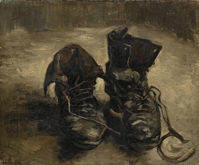 「黒いブーツ」または「古い靴」 フィンセント・ファン・ゴッホ（1853-1890）の絵画。1886.ヴィンセント・ヴァン・ゴッホ美術館アムステルダム。 作： Vincent van Gogh