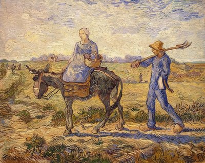 朝。仕事に行く途中。 1890 作： Vincent van Gogh