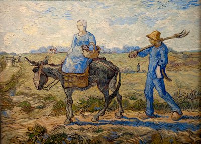 朝出勤（ミレーの後） 作： Vincent van Gogh