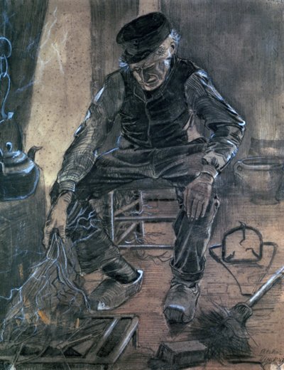 老人キンドリングウッド、1881 作： Vincent van Gogh