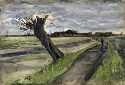 ポラード川柳（saule tetard） par Gogh, Vincent, van (1853-1890).紙に鉛筆、水彩、グワッシュ、インク、サイズ：38x55,8 作： Vincent van Gogh