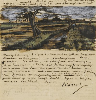 ポラード・ウィラウン（ソウル・テタール）。テオ・ファン・ゴッホへの手紙 par Gogh, Vincent, van (1853-1890).水彩画、ガッシュ、紙 作： Vincent van Gogh
