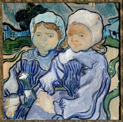 二人の少女の肖像 フィンセント・ファン・ゴッホ（1853-1890）の絵画 1890年 日。0,51x0,51 m Paris, musee d