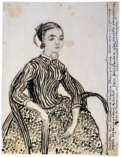 若い女性ラ・ムースの肖像、1888年。 作： Vincent van Gogh