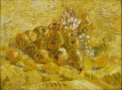 マルメロ、レモン、梨、ブドウ、1887-1888 作： Vincent van Gogh