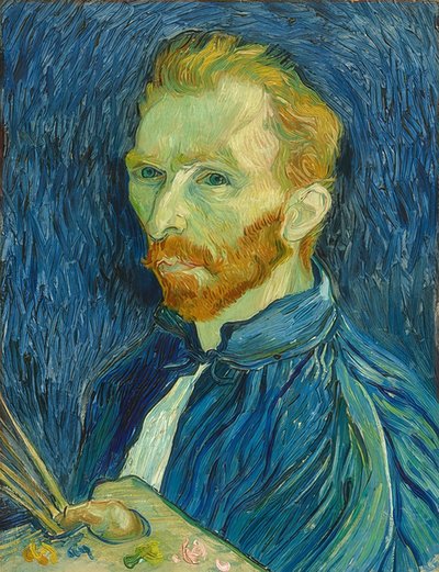 自画像。 1889 作： Vincent van Gogh