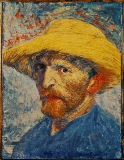 黄色い麦わら帽子の自画像 作： Vincent van Gogh