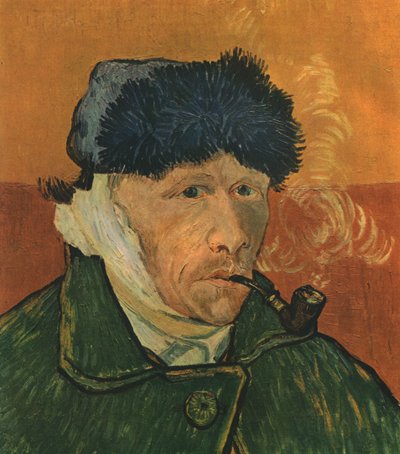 1947年2月1889年2月、包帯耳と管を備えた自画像。 作： Vincent van Gogh