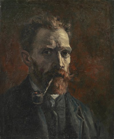 パイプ付き自画像 作： Vincent van Gogh