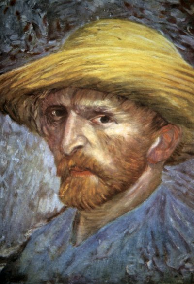 麦わら帽子の自画像、1887 作： Vincent van Gogh