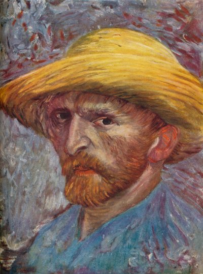 麦わら帽子の自画像、1887 作： Vincent van Gogh