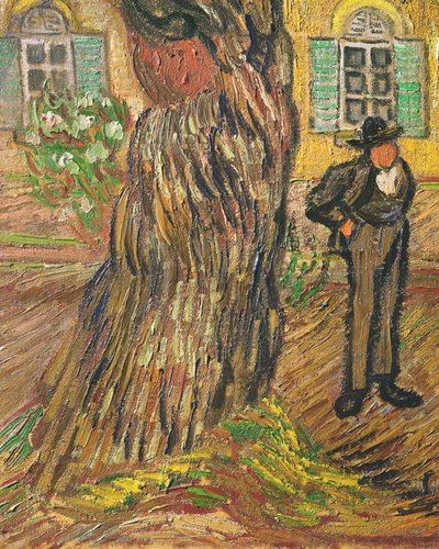 セントポールズ病院、セントレミー、人と木の詳細、1889油彩、キャンバス、36527の詳細 作： Vincent van Gogh