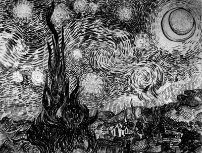 星が輝く夜 作： Vincent van Gogh