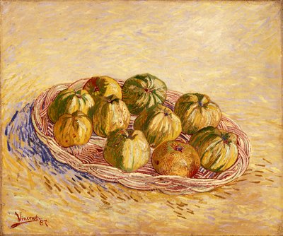 静物、りんごのバスケット 作： Vincent van Gogh